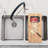 Stylish 18 inch Over the Sink Bamboo Cutting Board with 1 Collapsible Container