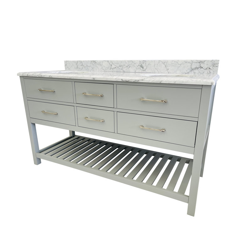Julja 20 " W Free Standing Wall Mounted Single Double Single Vanity Bathroom Vanity With Carrara Marble Top