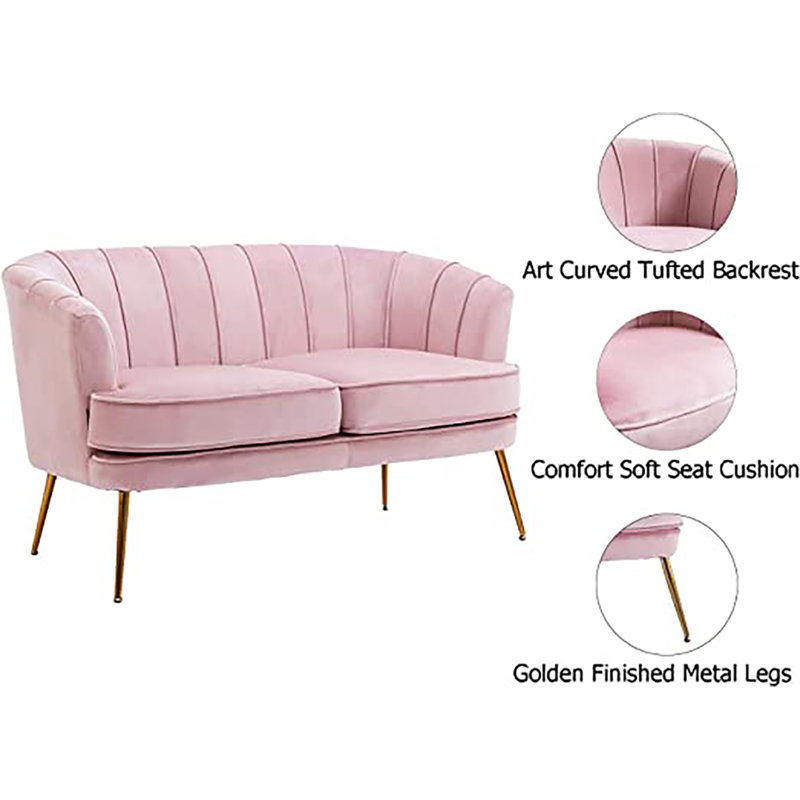 Ledgerwood Velvet Armchair, Light Pink Velvet
