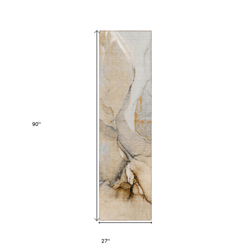 Tapis de couloir d'extérieur 8 po beige
