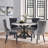 Kingson Modern Glam Tufted Two-Tone Dining Chair with Nailhead Trim & Back Pull Ring-9081318-64230967