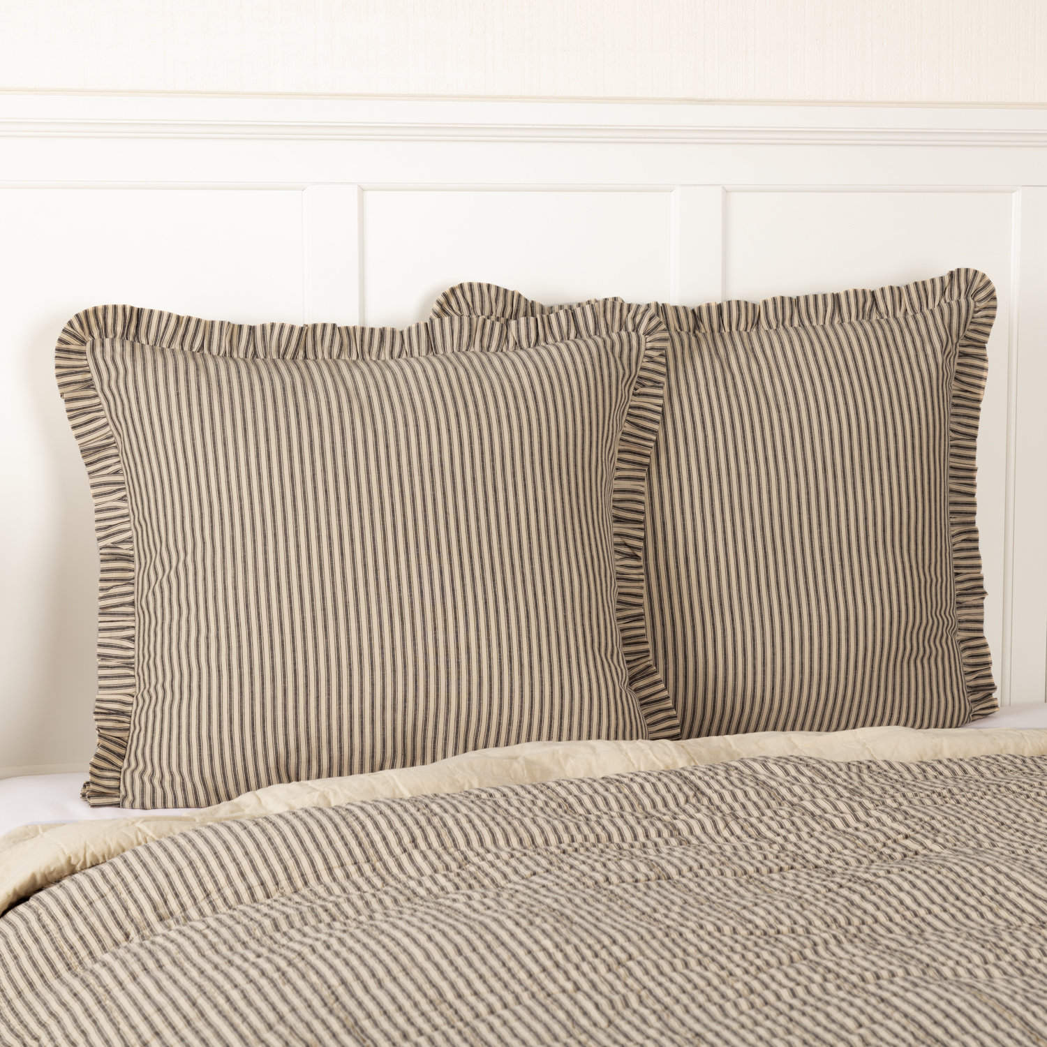 Cotton Shams, Dark Crème, Coal Black