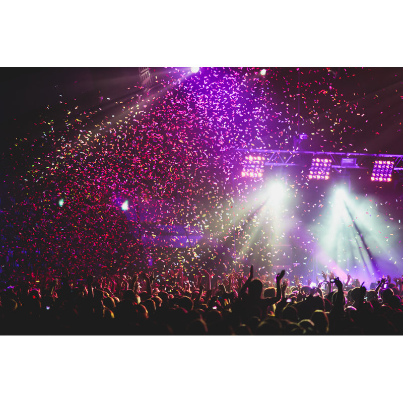 View Of Rock Concert Show In Big Concert Hall by Nikolay Tsuguliev - Wrapped Canvas Print, 30cm H x 46cm W