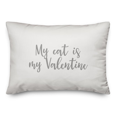 My Cat Is My Valentine Throw Pillow