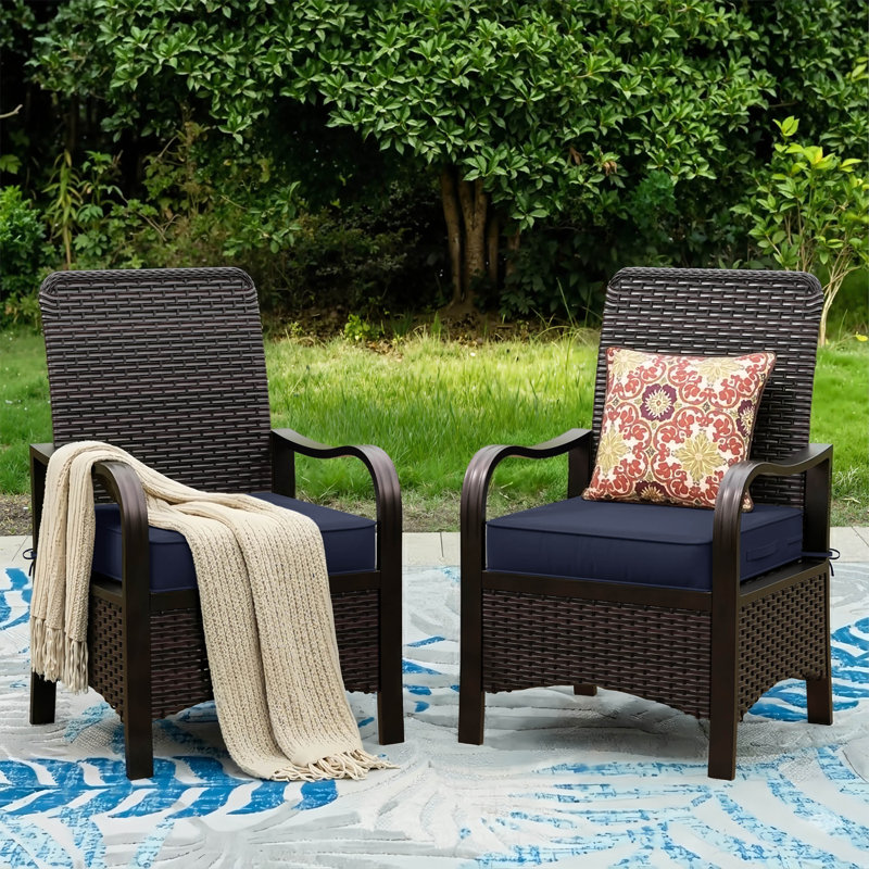 Outdoor 4" Non-Slip Cushion Cover With Portable Carry Handle., 4", Navy, 22" W x 22" D