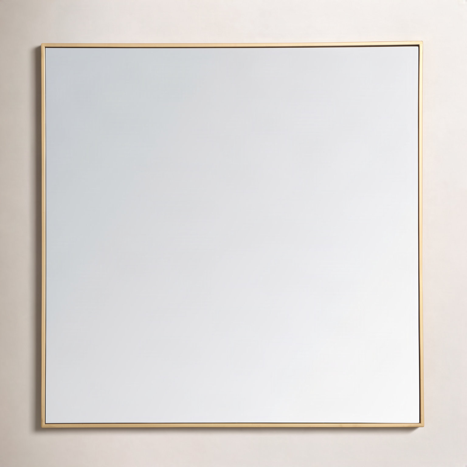 Sabine Metal Rectangle Wall Mirror, 36" x 36", Brass