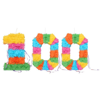 Fax Potato - Pinata with Stick & Blindfold - 100th Birthday / Anniversary - Rainbow