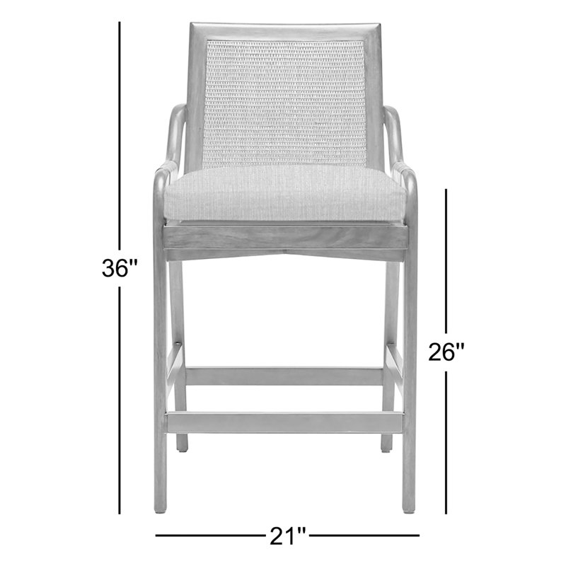 Delray Upholstered Counter Stool, Fern/Light Chestnut Frame