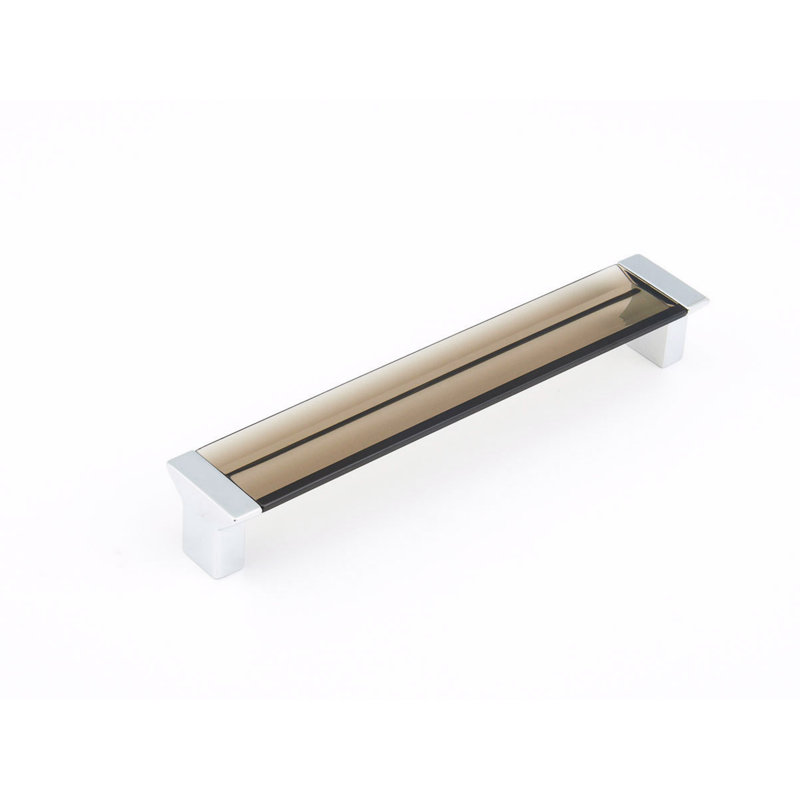 Positano Bar / Handle Pull, Polished Chrome/Brown