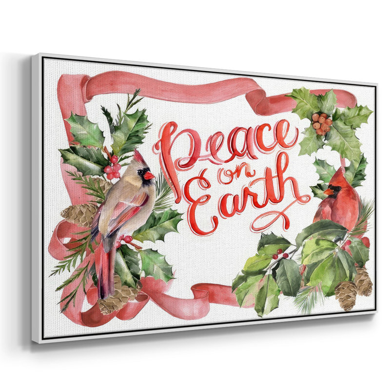 Cardinal Holly Christmas Collection A, H 17 po x l 25 po x P 1,5 po, Cadre blanc