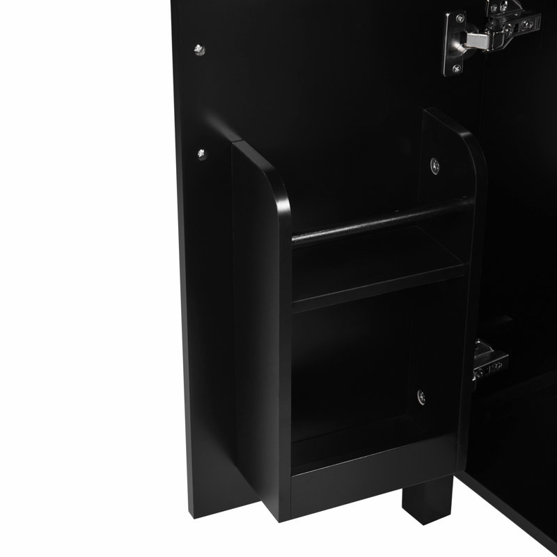 Meuble-lavabo moderne avec lavabo en céramique, porte à fermeture en douceur et tiroirs à fermeture en douceur, meuble-lavabo pour l'organisation