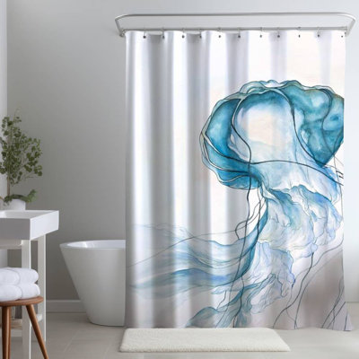 Daeveon – Polyester Shower Curtain, Dye Sublimation Print, 71" W × 74" L