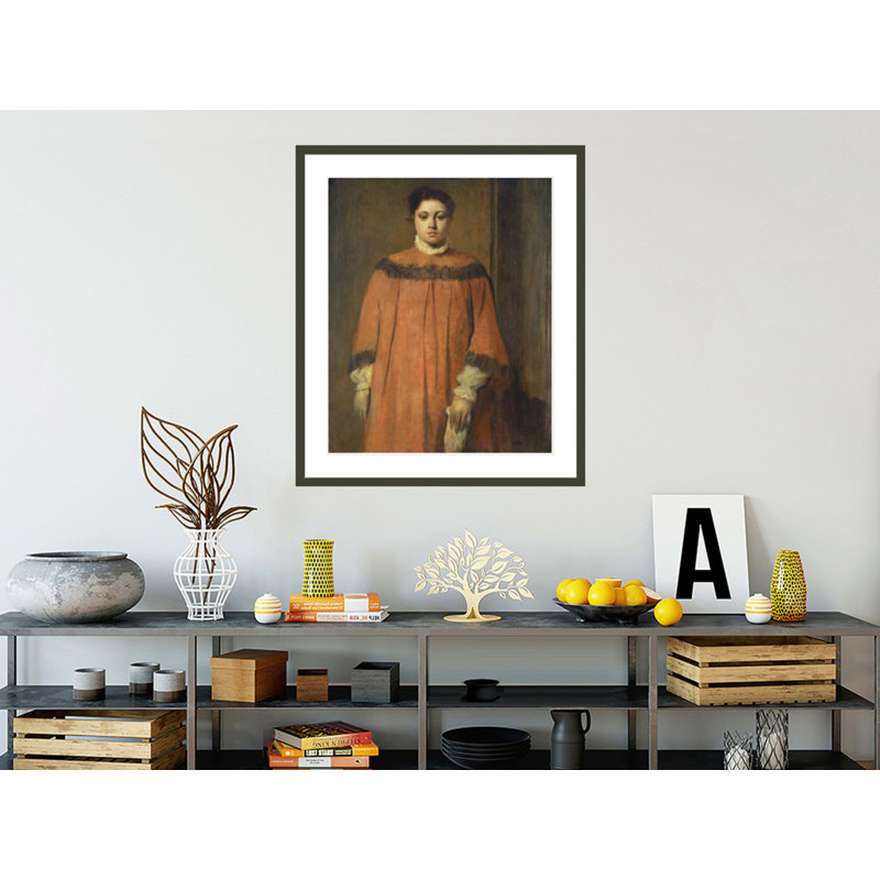 «Girl in Red» par Edgar Degas, impression giclée sur cadre, H 39,49 po x l 33,5 po