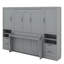 Grand lit escamotable mural avec placard, tiroirs et tablettes-2038928208
