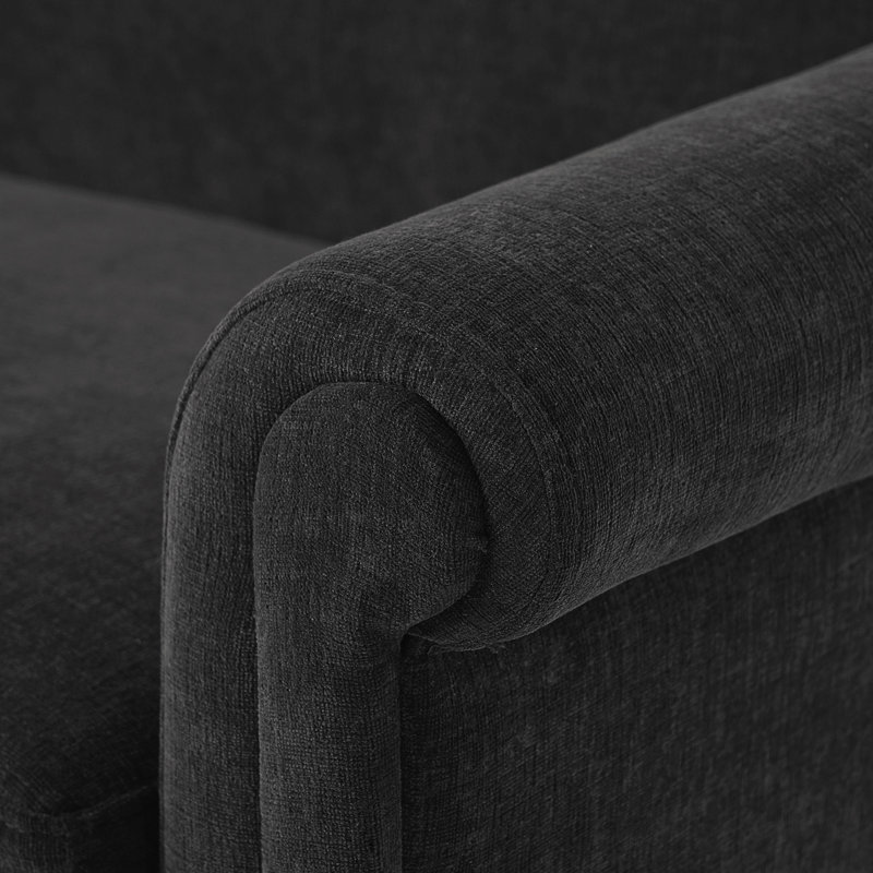 Causeuse 2 places avec accoudoirs roulés Modern, Chenille gris