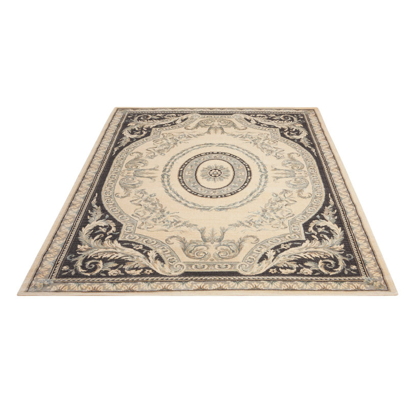 Tapis oriental beige / noir Ofelya, Rectangle 7 pi 6 po x 10 pi 6 po