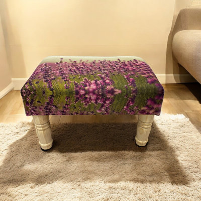 Aahaan 40cm Wide Rectangle No Pattern Footstool Ottoman