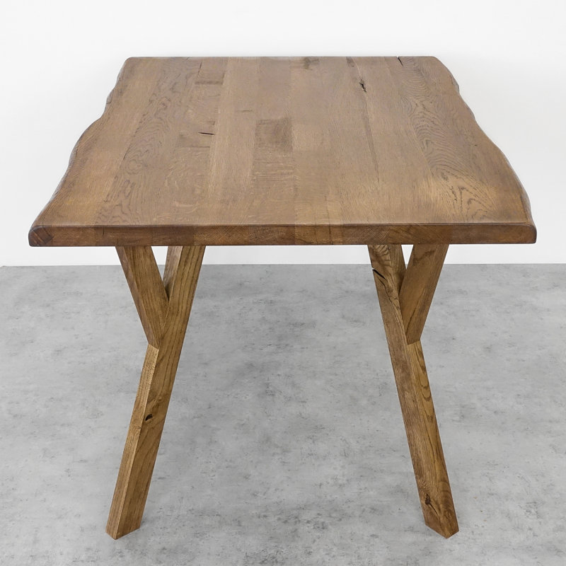 Kamryn Oak Solid Wood Dining Table, 75cm H x 120cm L x 90cm W