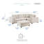 Canapé modulaire en chenille 5 pièces Burdett
