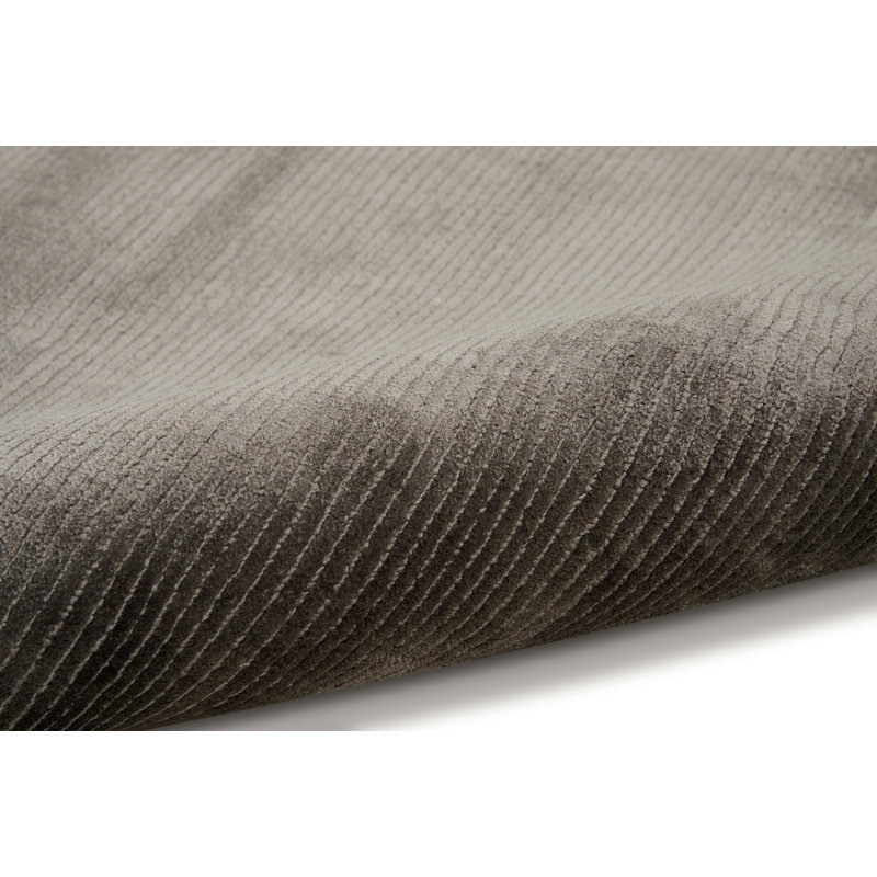 Lunar Solid Colour Viscose Hand Woven Area Rug, Rectangle 107 x 168cm