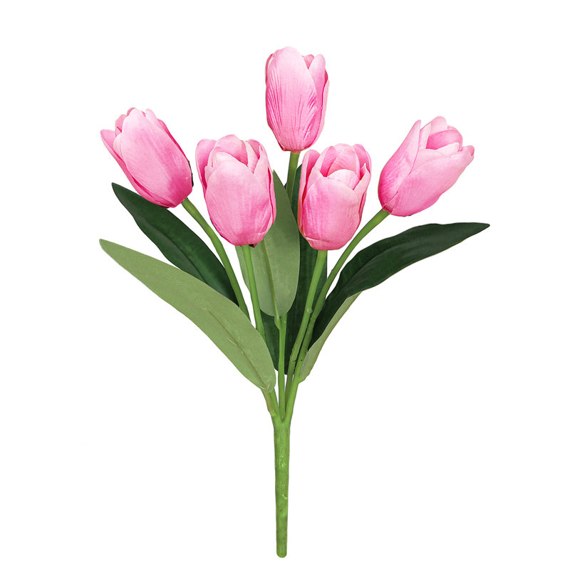Bouquet de tiges de tulipes artificielles, Rose clair