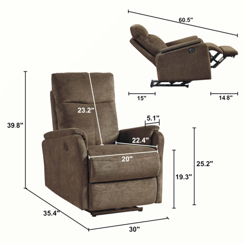 Pavolko Power Power Recliner Chair with One-Touch Easy Control | Plush Upholstered Single Recliner for Living Room & Bedroom - Fast Shipping & In-Stock