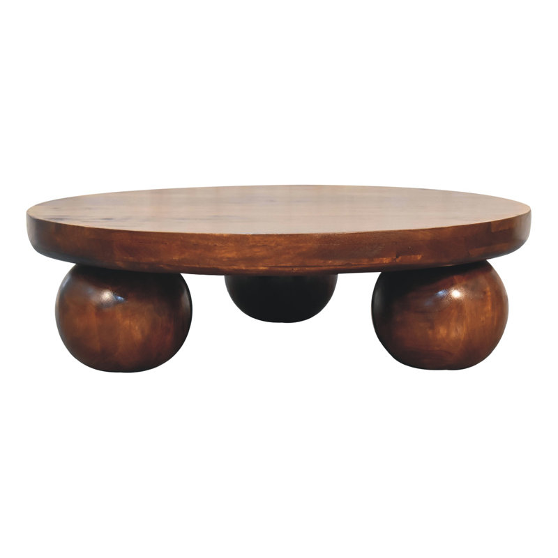 Santibanez Solid Wood Three Leg Coffee Table