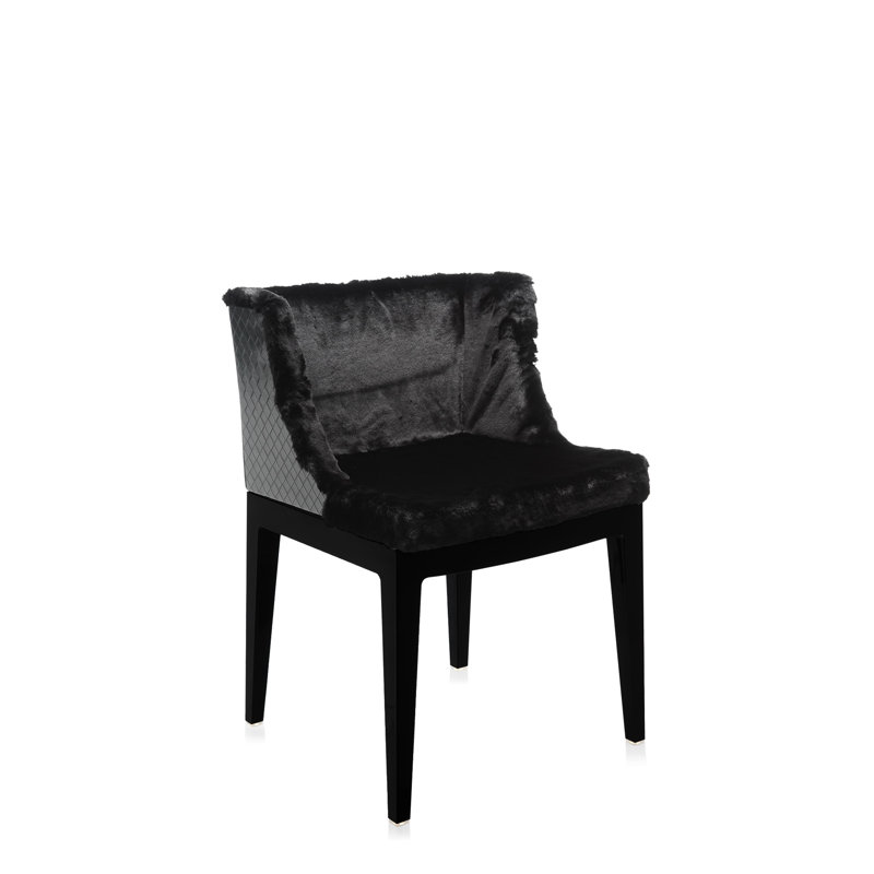 Mademoiselle Upholstered Armchair, Black, Black Faux Fur