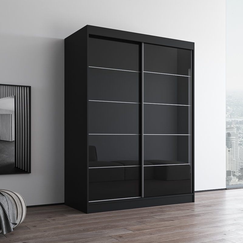 Garde-robe noir Aria, Noir, H 80 po x l 47 po x P 26 po
