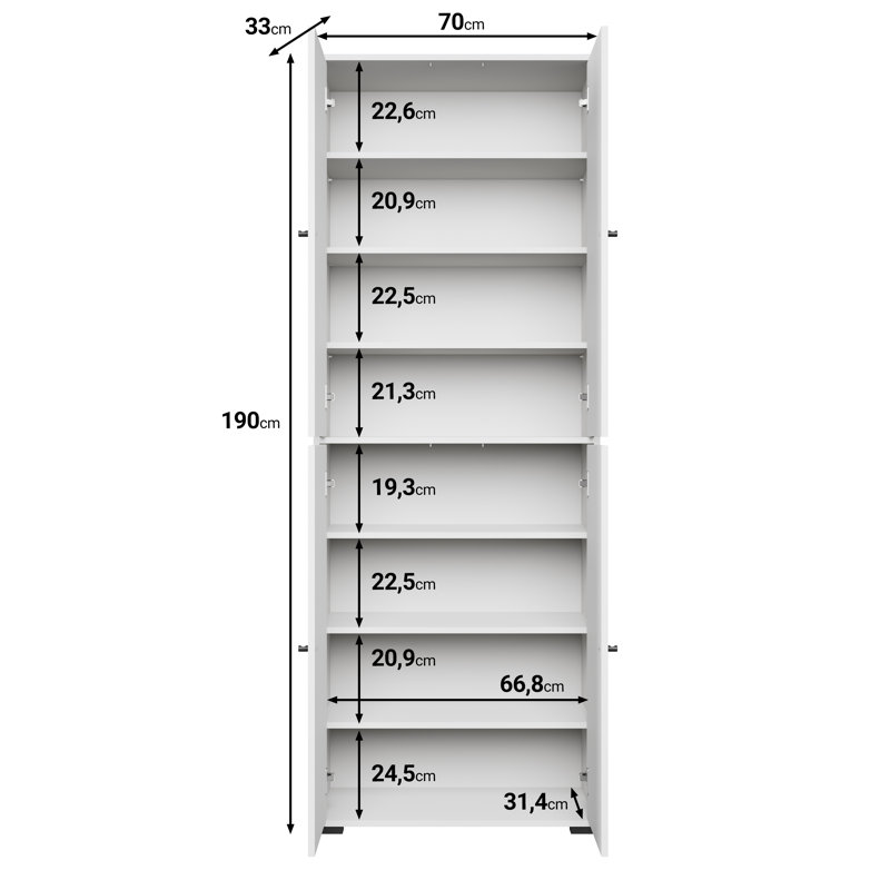 Temia Laminate Wardrobe, Black