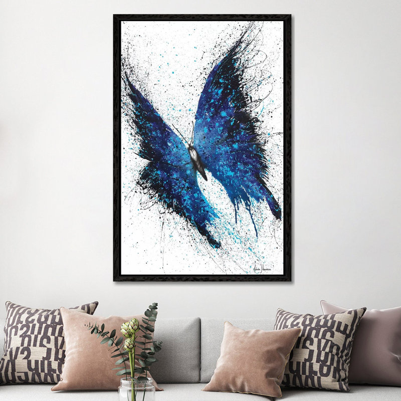 Tropical Wings by Ashvin Harrison - Print on Canvas, 152.5 cm H x 101.5 cm W, Black Framed