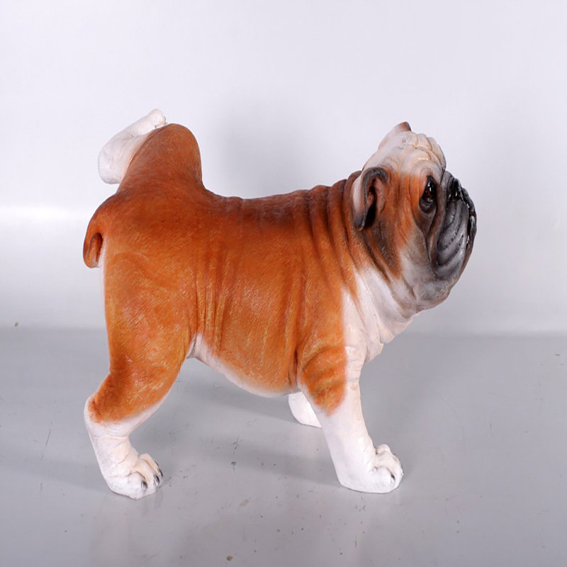 Statue de bouledogue en peluche grandeur nature