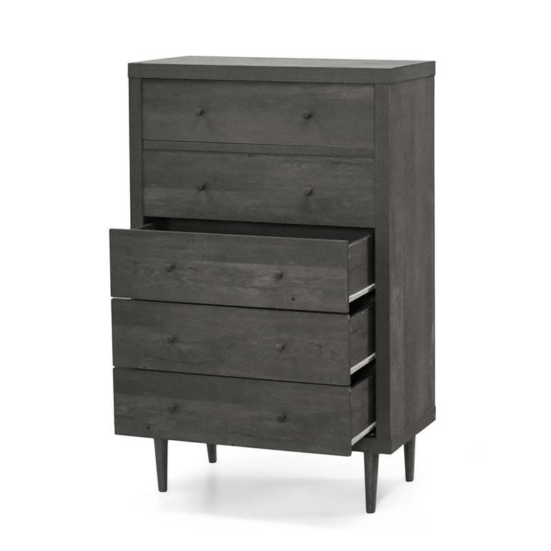 Commode à 5 tiroirs, Gris