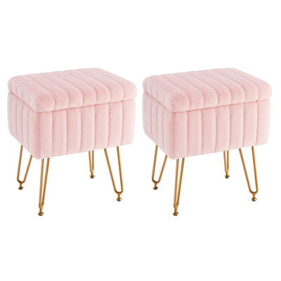 Tabouret de coiffeuse moderne avec 4 pieds en métal et espace de rangement Modestina