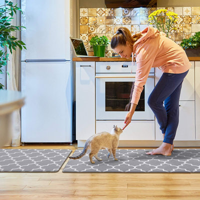 Emyah Geometric Water Resistant Anti-Fatigue Non-Skid Kitchen Mat