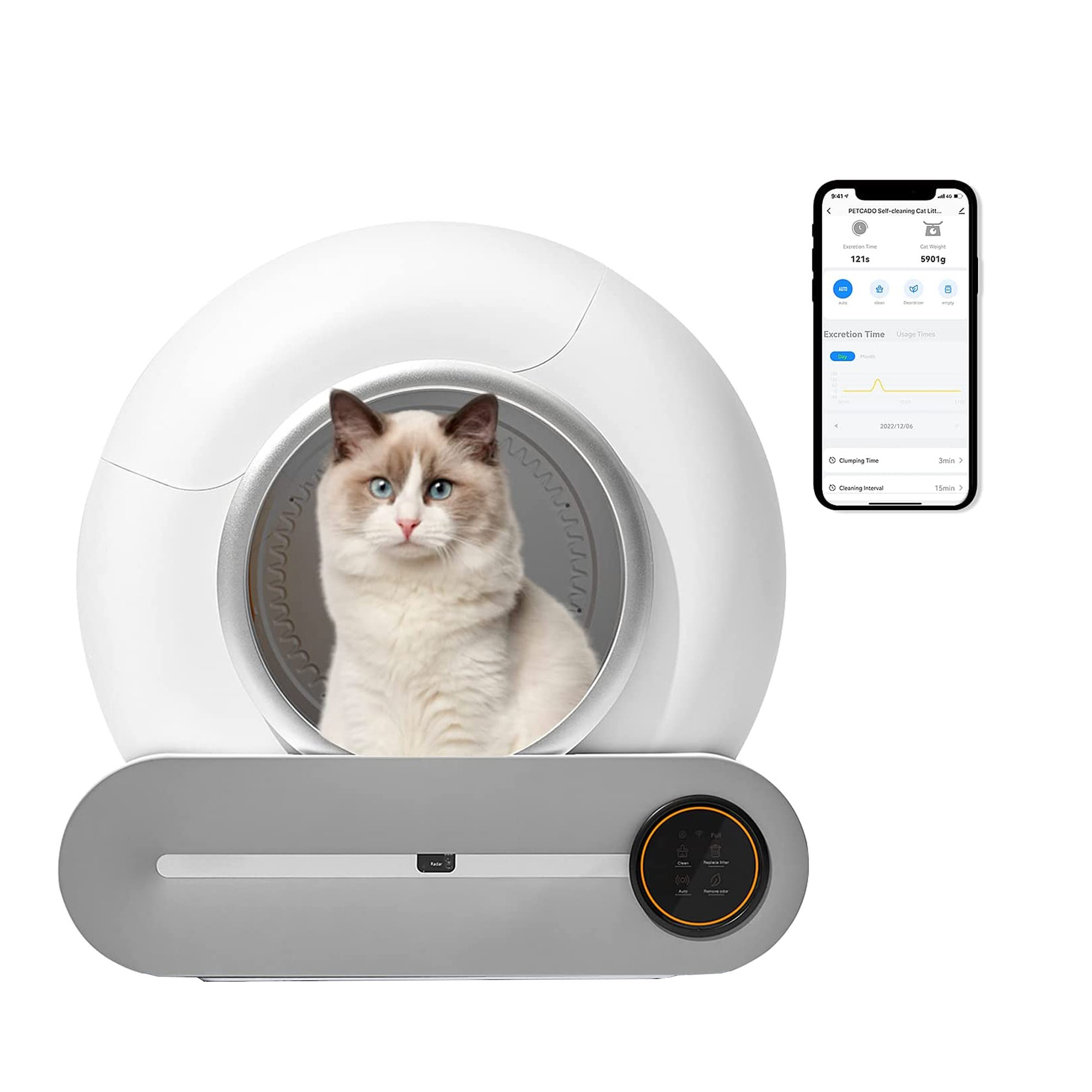 OAK DECOR BLAZE Plastic Automatic Litter Box Wayfair