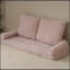 Canapé-lit convertible simple pliable, rose, la partie gauche du produit complet.-303414302