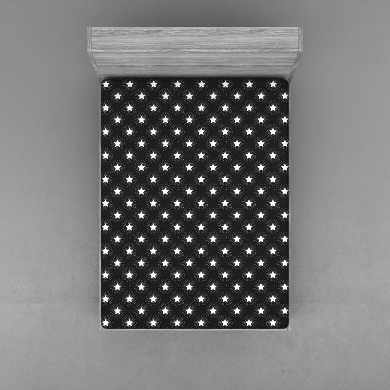 Grunge Stars Microfibre Jersey Knit Fitted Sheet, European Kingsize (160 x 200cm)