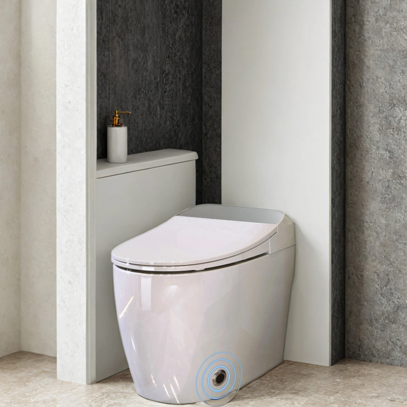 Toilette intelligente avec siège chauffant et housse souple blanc