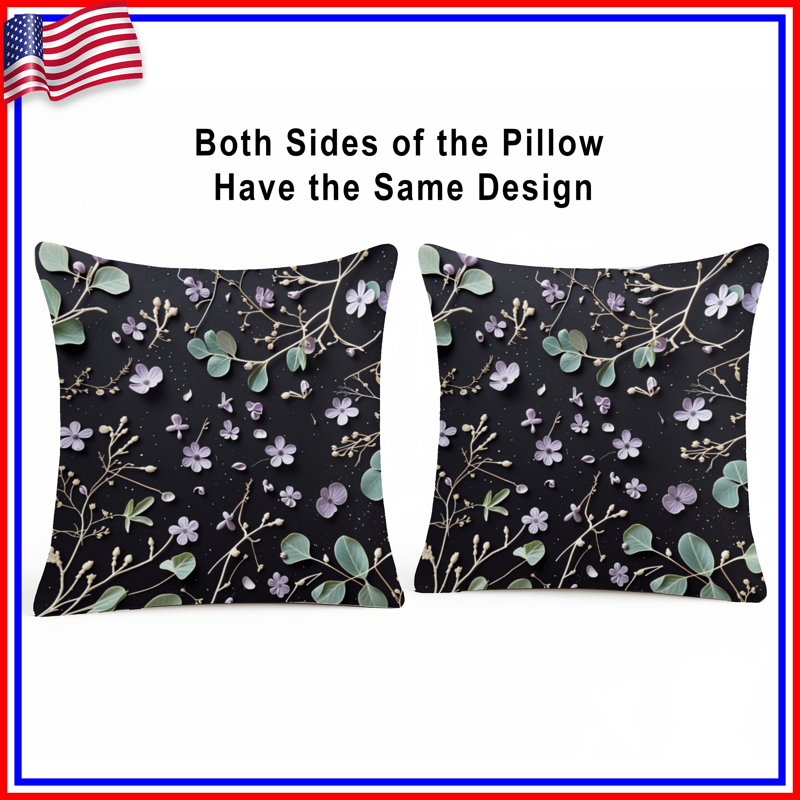Coussin Floral, 14 X 14 pouces