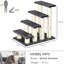 Gray Cat Relaxation Tree With 4 Steps, Scratching Post For Indoor Cats And Puppies Stair-Shaped Function Improving Tree, Gray, Steps