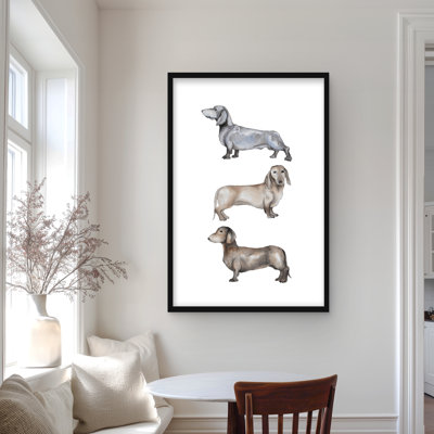 Small dachshund dog - Pets Livingroom framed matted print