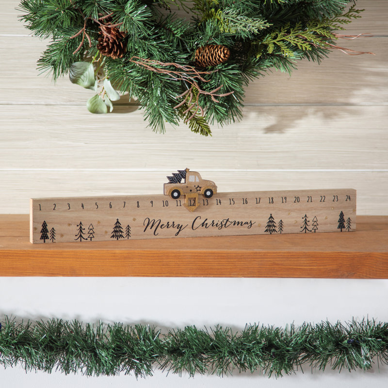 Décoration de table calendrier de l'Avent avec camion mobile