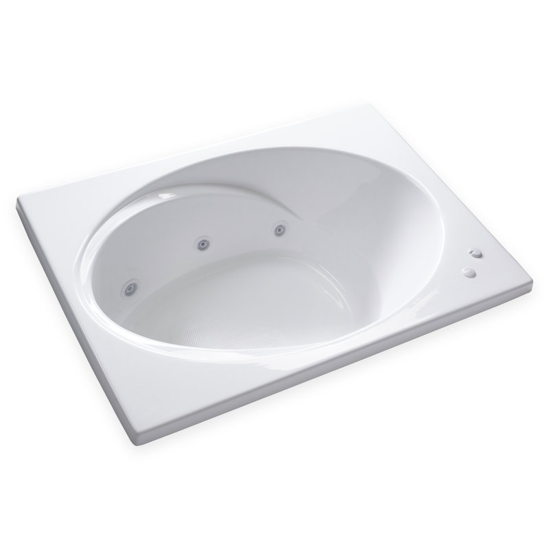 60'' x 42'' Drop-In Whirlpool Acrylic Bathtub, Left