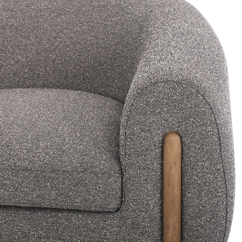 Lyla 38" W Polyester Blend Barrel Chair, Capri Ebony