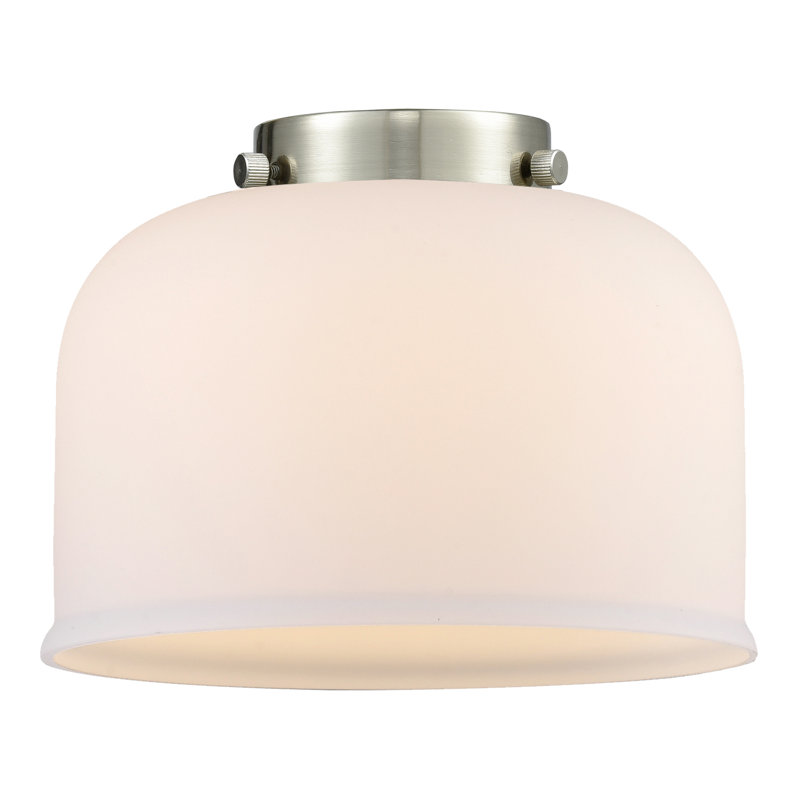 Nouveau 2 - Amberlynn - Mini-luminaire suspendu avec tige 1 lumière - Ampoule DEL - Abat-jour, Laiton brossé, Blanc mat