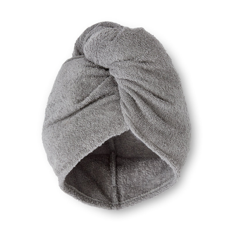 Quick Dry Cotton Turbie Head Towel, Grey