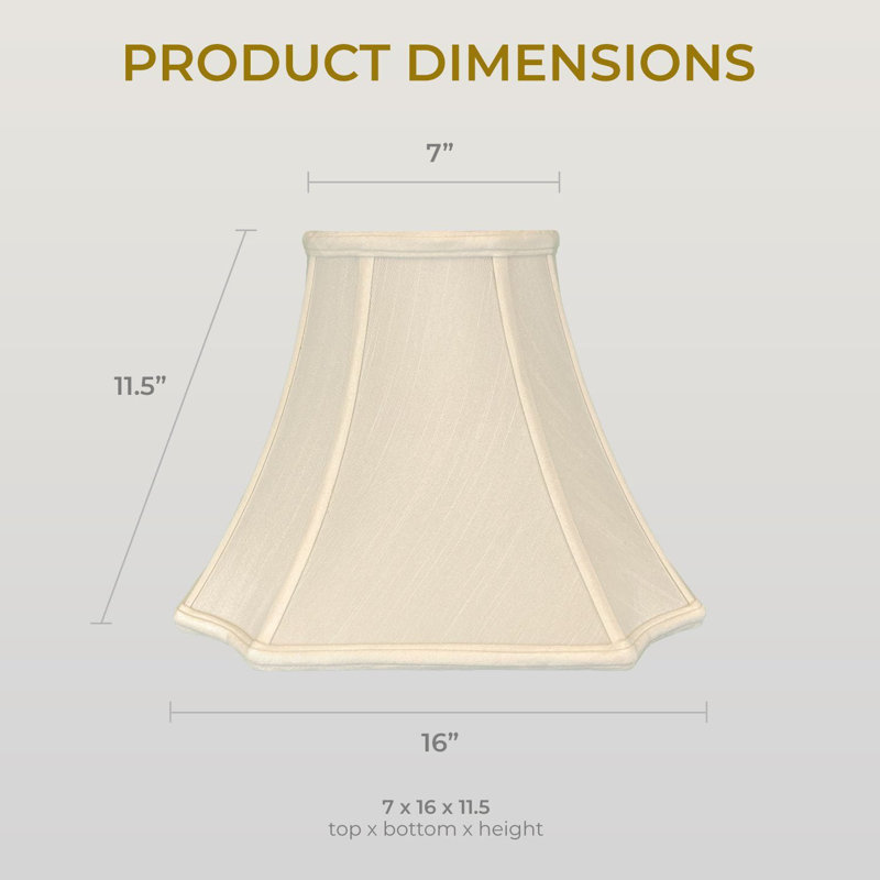 Royal Designs, Inc. BSO-714-16BG, abat-jour de coin carré en forme de cloche inversée, 7 x 16 x 11,5, beige, Beige