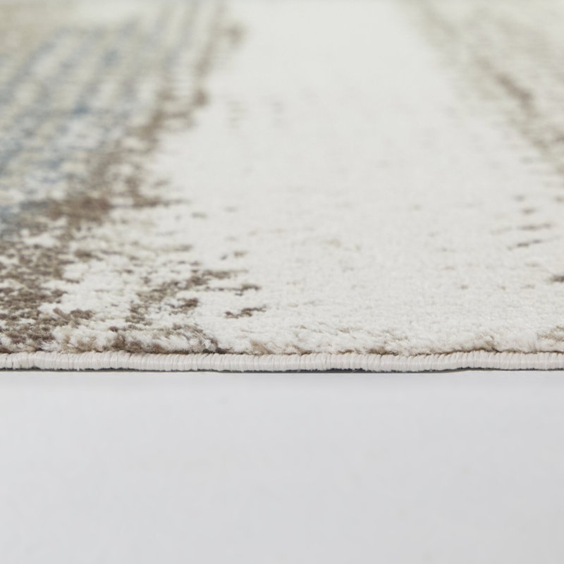 Ridgway Beige/Blue Abstract Area Rug, 5'3" x 7'