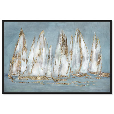 Sailing Horizons Coastal Canvas Glam Beach Wall Art by Art Remedy
